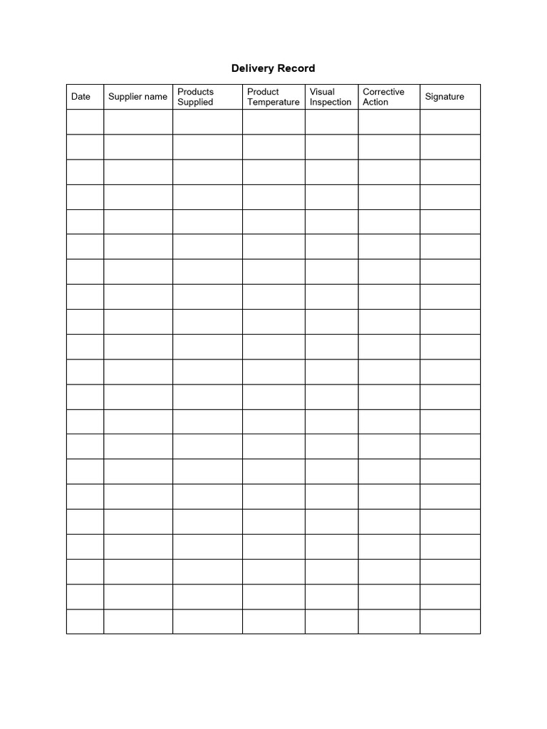 Delivery Record | PDF