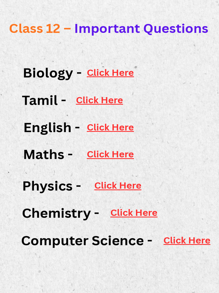 12th Important Questions For Science Students | PDF