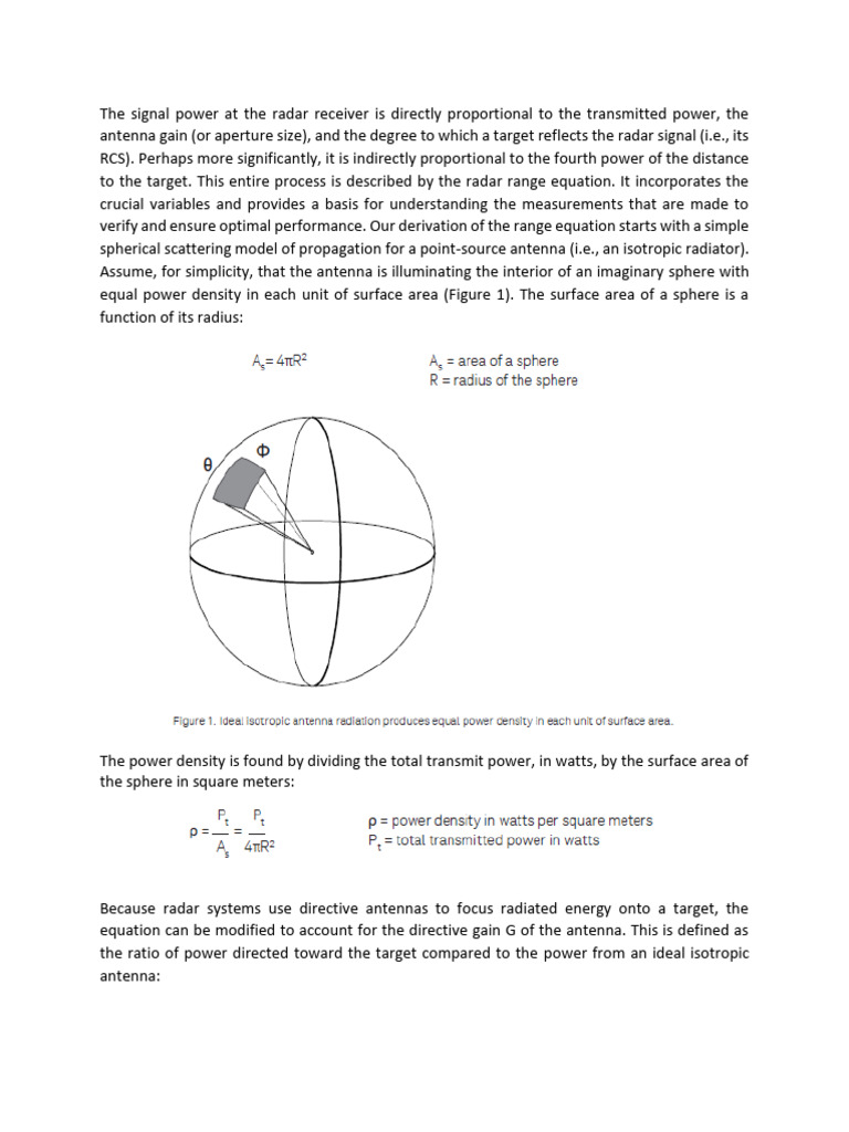 Radar Range Equation Derivation | PDF | Radar | Antenna (Radio)