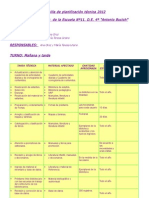 Planilla de Planificación Técnica 2012 Biblioteca Escolar de La Escuela Nº11. D.E. 4º "Antonio Bucich"