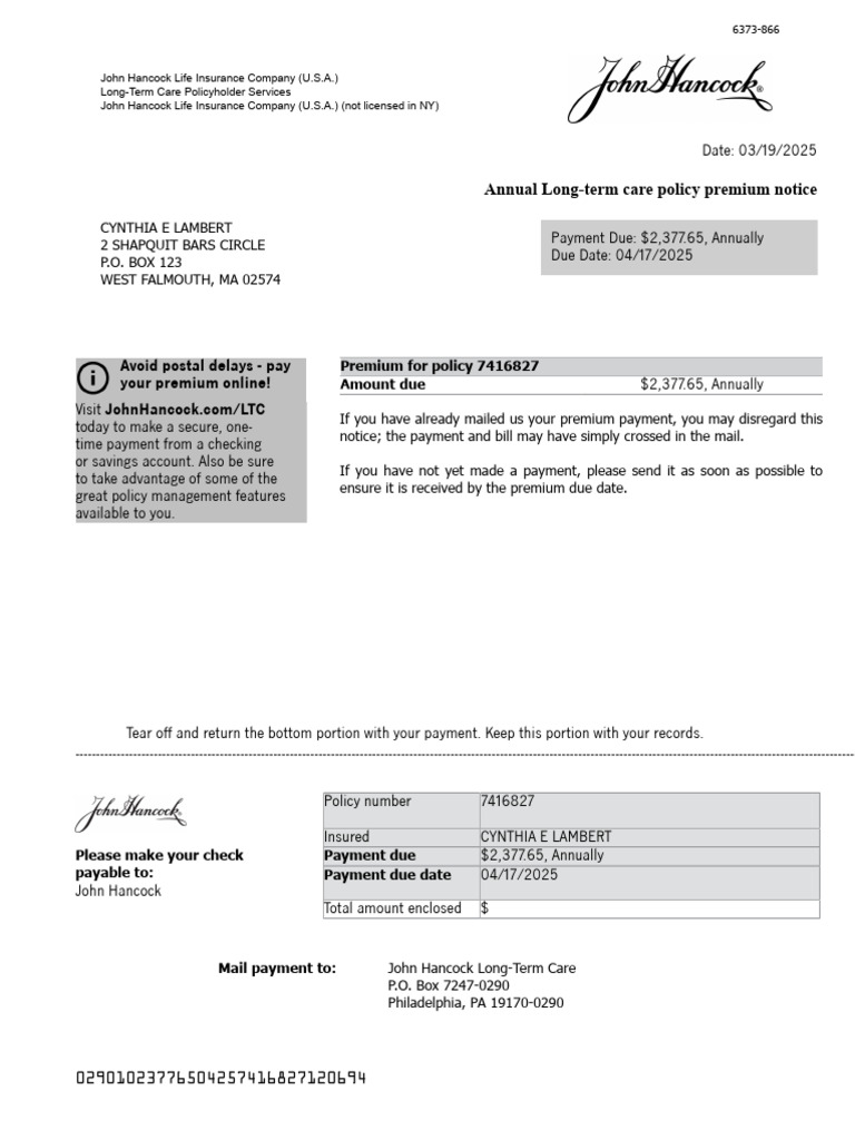 Premium Bill | PDF | Life Insurance | Insurance