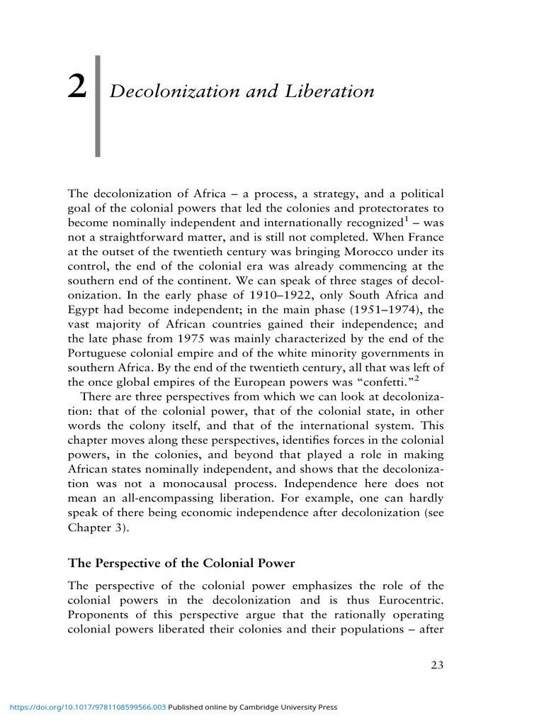 Welz - Decolonization and Liberation | PDF | Decolonization | British ...