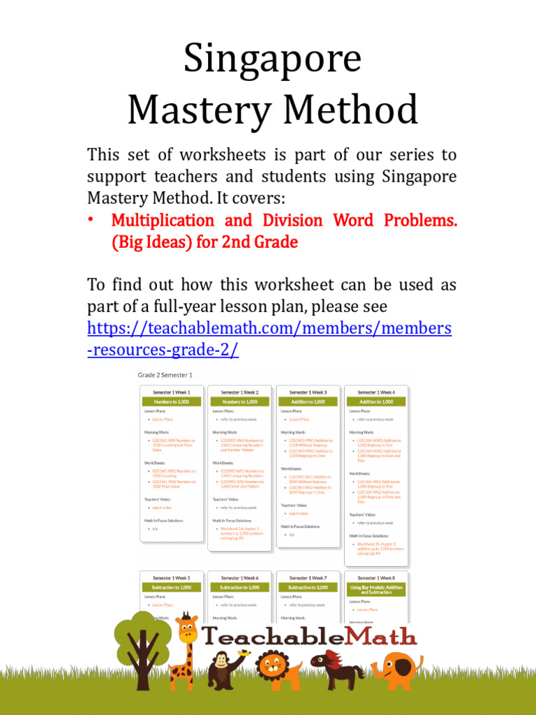 Singapore Mastery Method | PDF | Discrete Mathematics | Multiplication