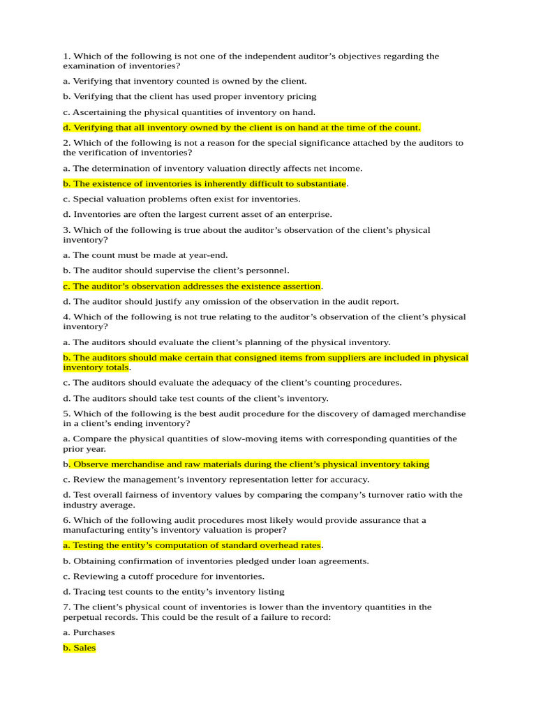 Inventory | PDF | Audit | Inventory