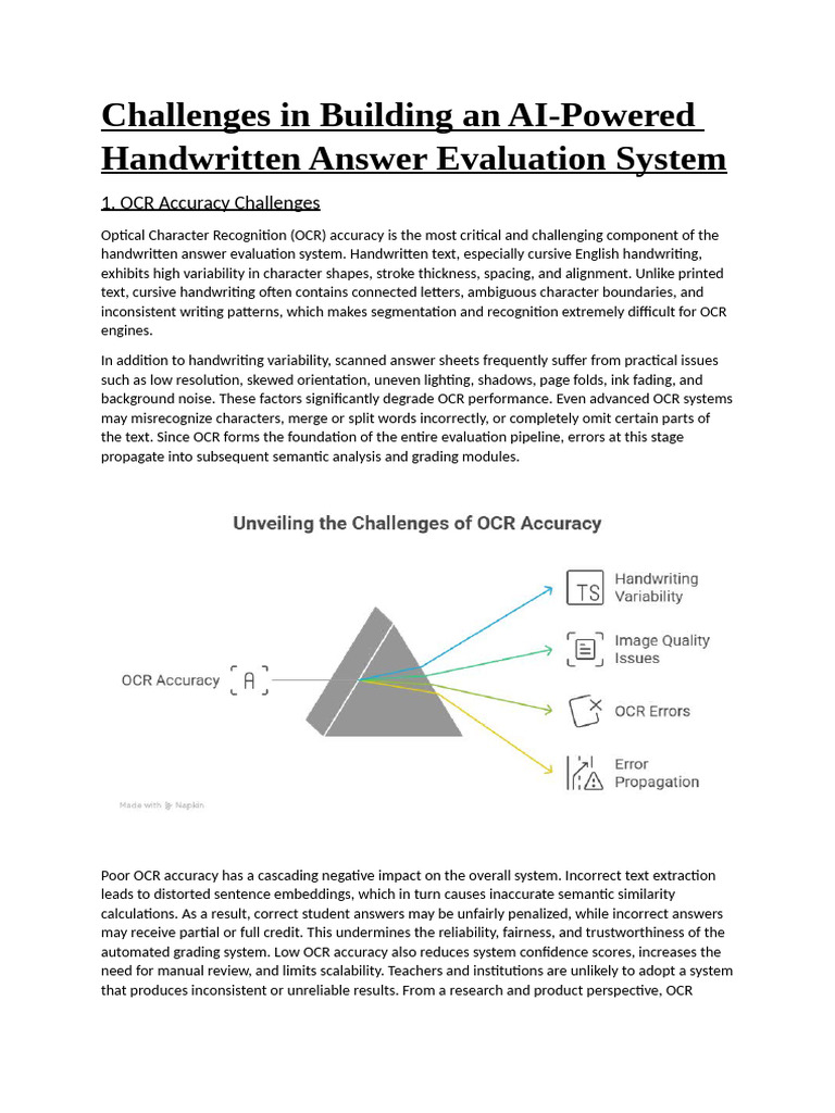 Challenges in Developing An AI-Powered Handwritten Answer Evaluation ...