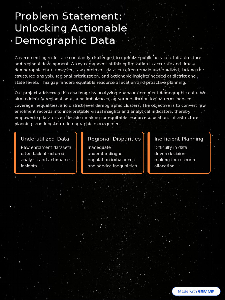 Problem Statement Unlocking Actionable Demographic Data | PDF | Data
