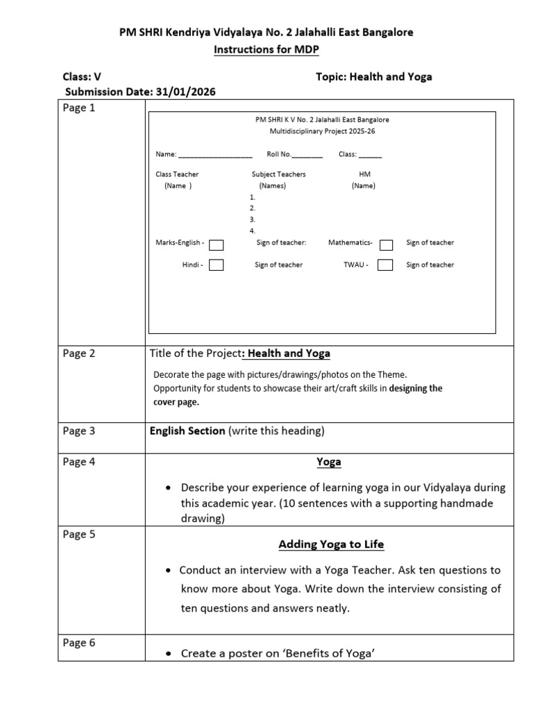 MDP Class V 2025-26 Final | PDF | Asana | Meditation