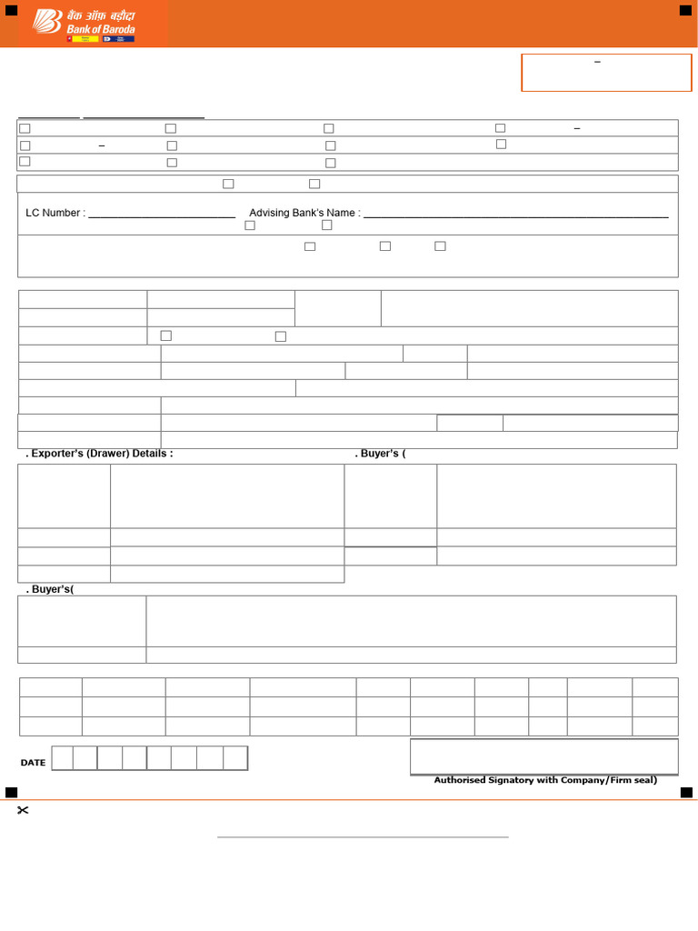 BOB Export Bills Collection Finance Application Form 20-06-2020 | PDF ...