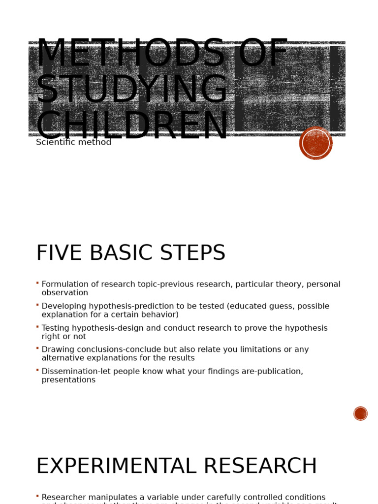 Methods of Studying Children | PDF | Experiment | Hypothesis