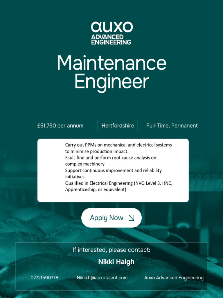 Maintenance Engineer: Nikki Haigh | PDF