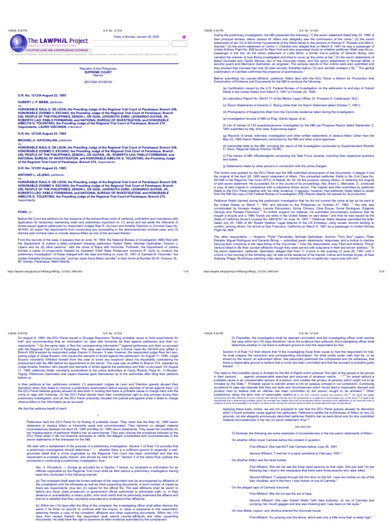 G.R. No. 121234 | PDF | Affidavit | Probable Cause
