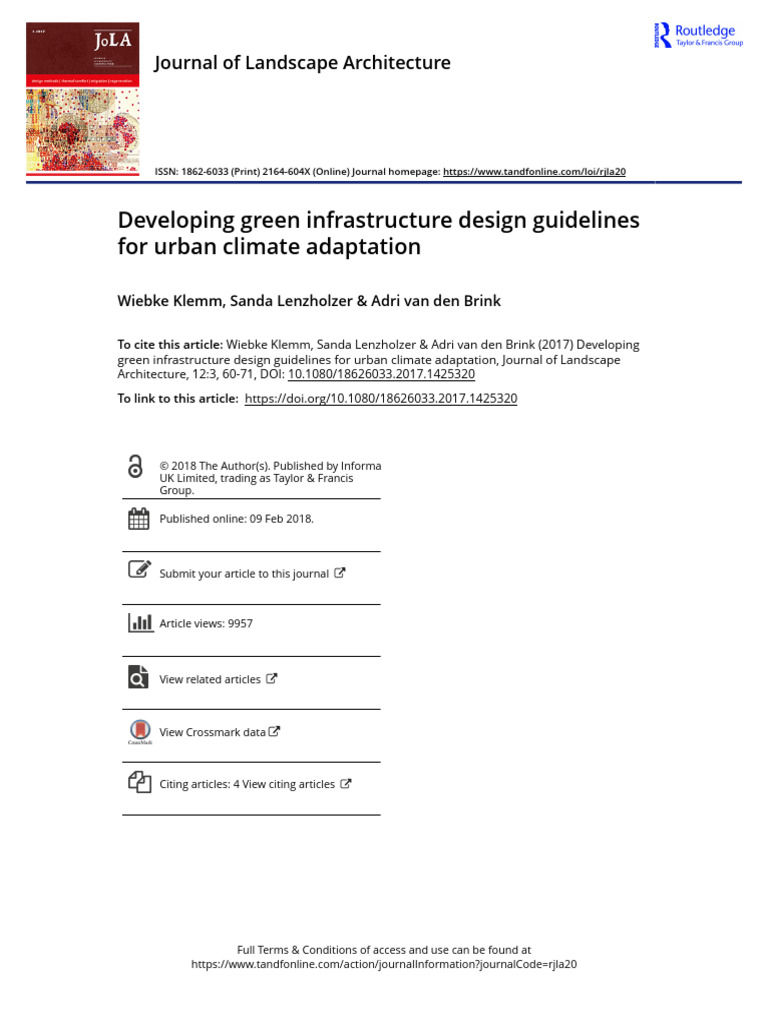 Developing Green Infrastructure Design Guidelines For Urban Climate ...