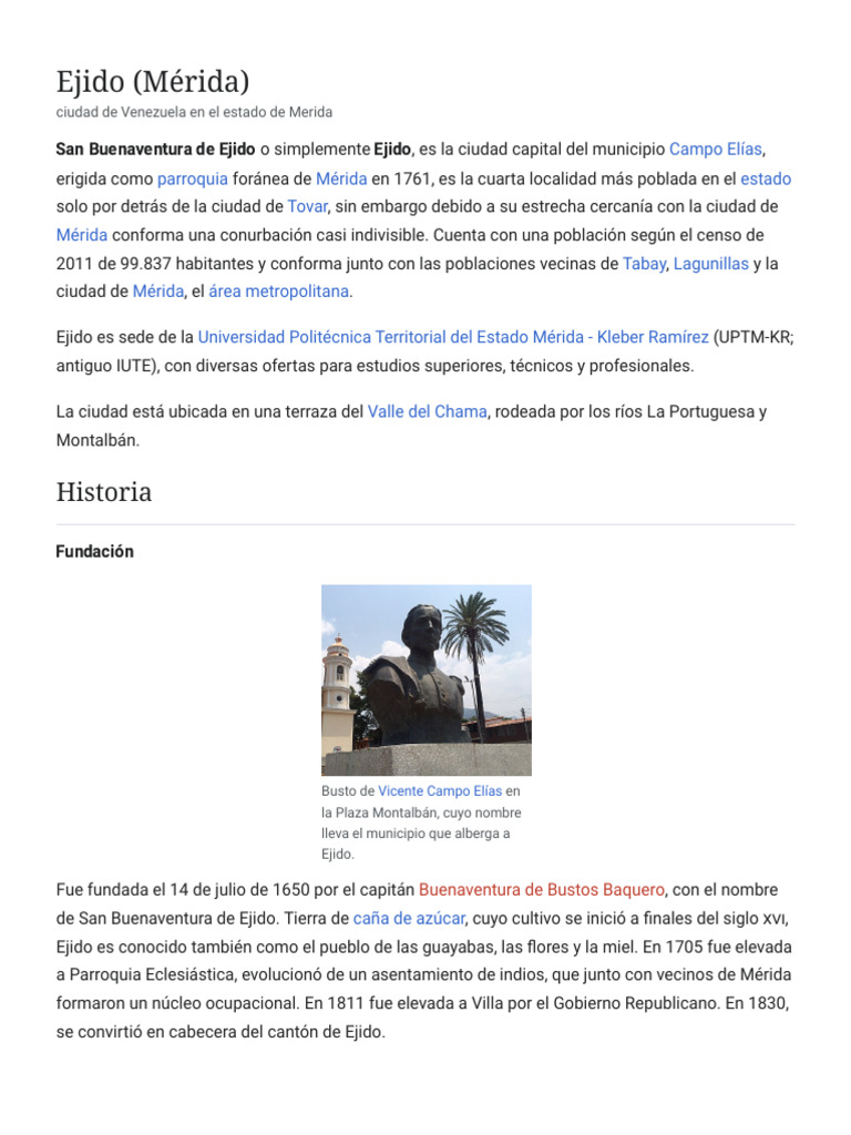 Ejido (Mérida) - Wikipedia, La Enciclopedia Libre | PDF