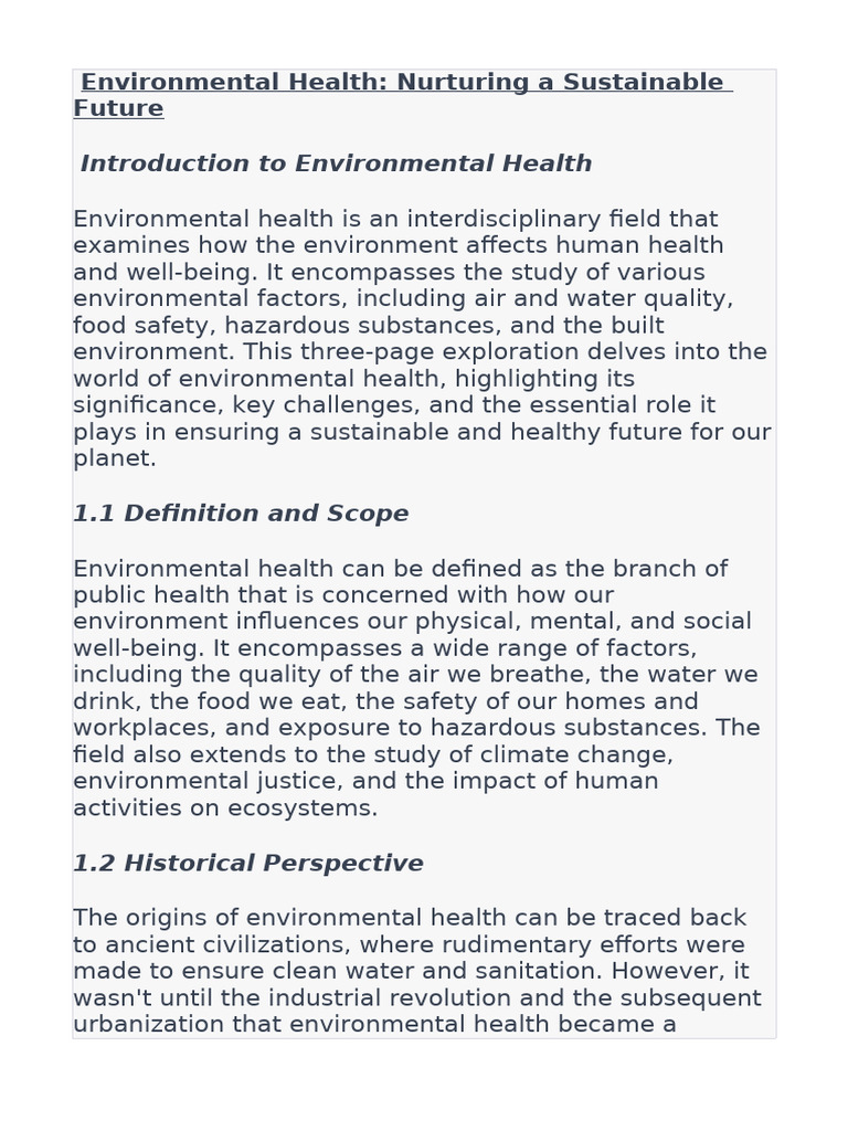 Environmental Health | PDF | Environmental Health | Nature