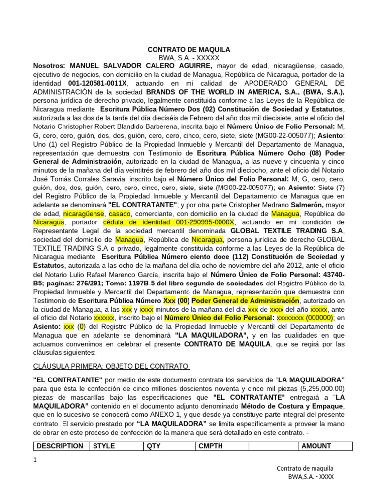 Contracto Bwa Mascarillias Con Correciones | PDF | Arbitraje | Justicia