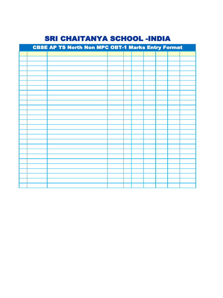 Cbse AP Ts North Non MPC Obt-1 Marks 10 C | PDF