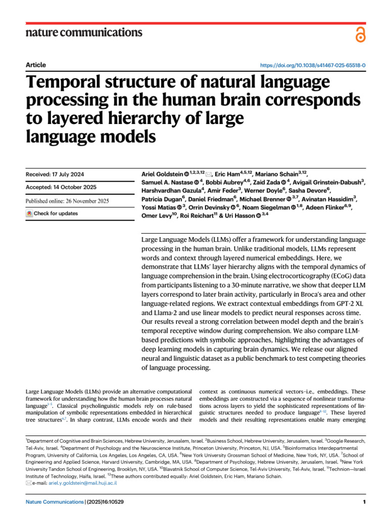 【Nature】Temporal Structure of Natural Language Processing in the Human ...