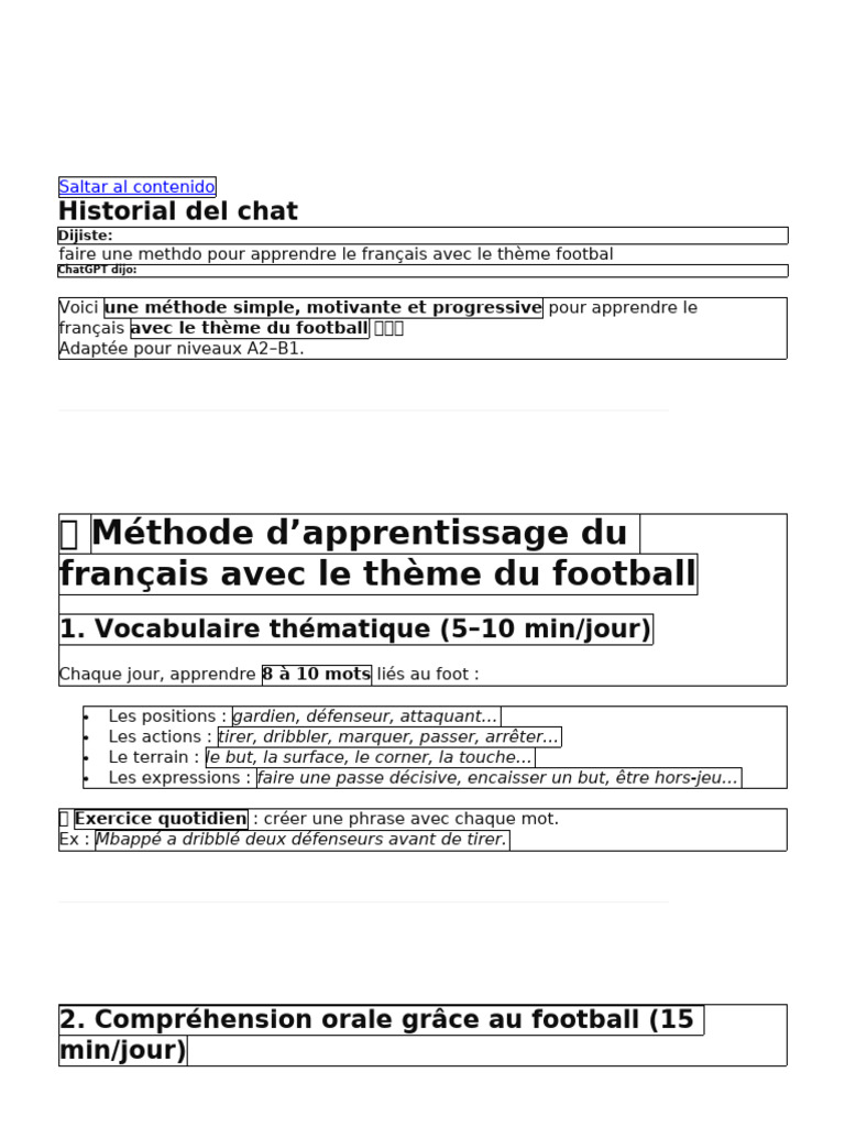 Methode Football Français | PDF | Football | Verbe