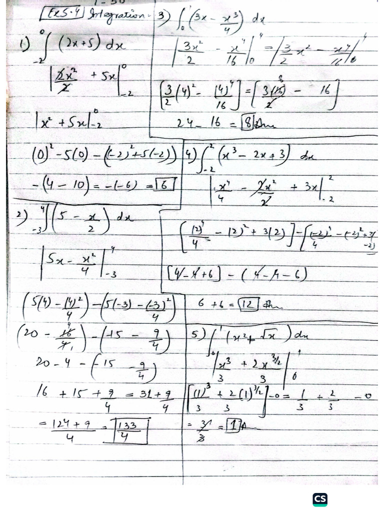 Calculus Ex5.4 q1-30 | PDF