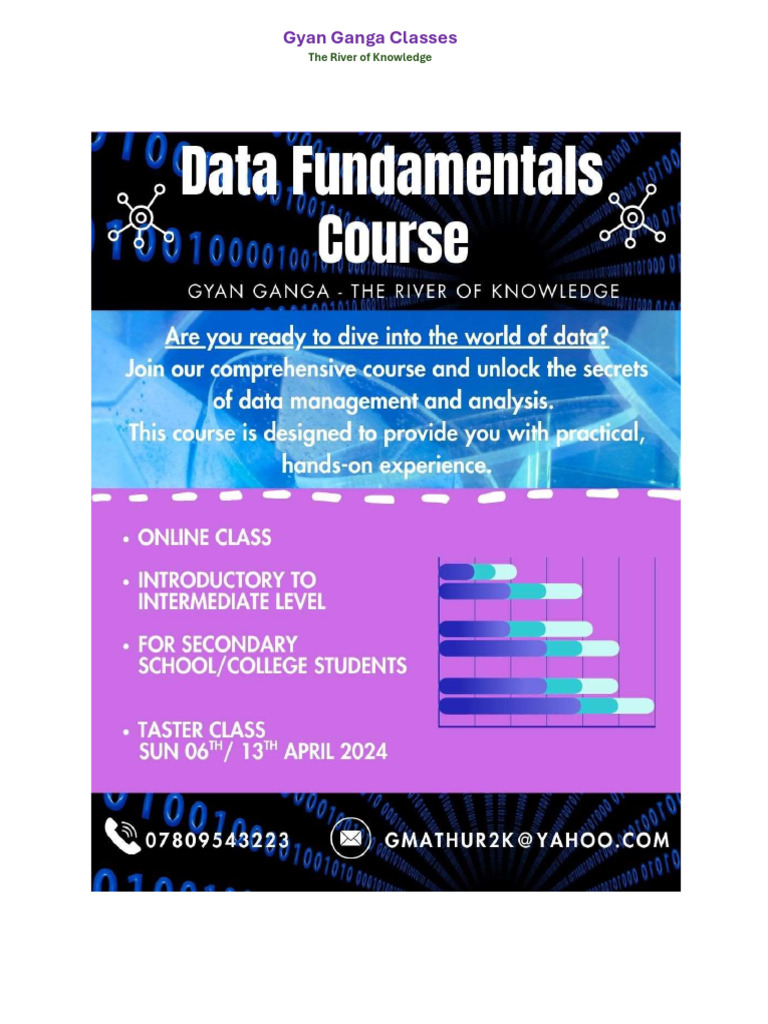 Gyan Ganga - Data-101 Data Fundamentals - Course Overview | PDF | Sql ...