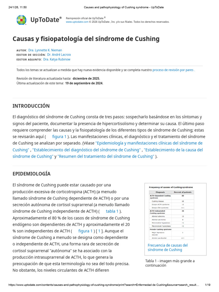 Causes and Pathophysiology of Cushing Syndrome - UpToDate | PDF ...