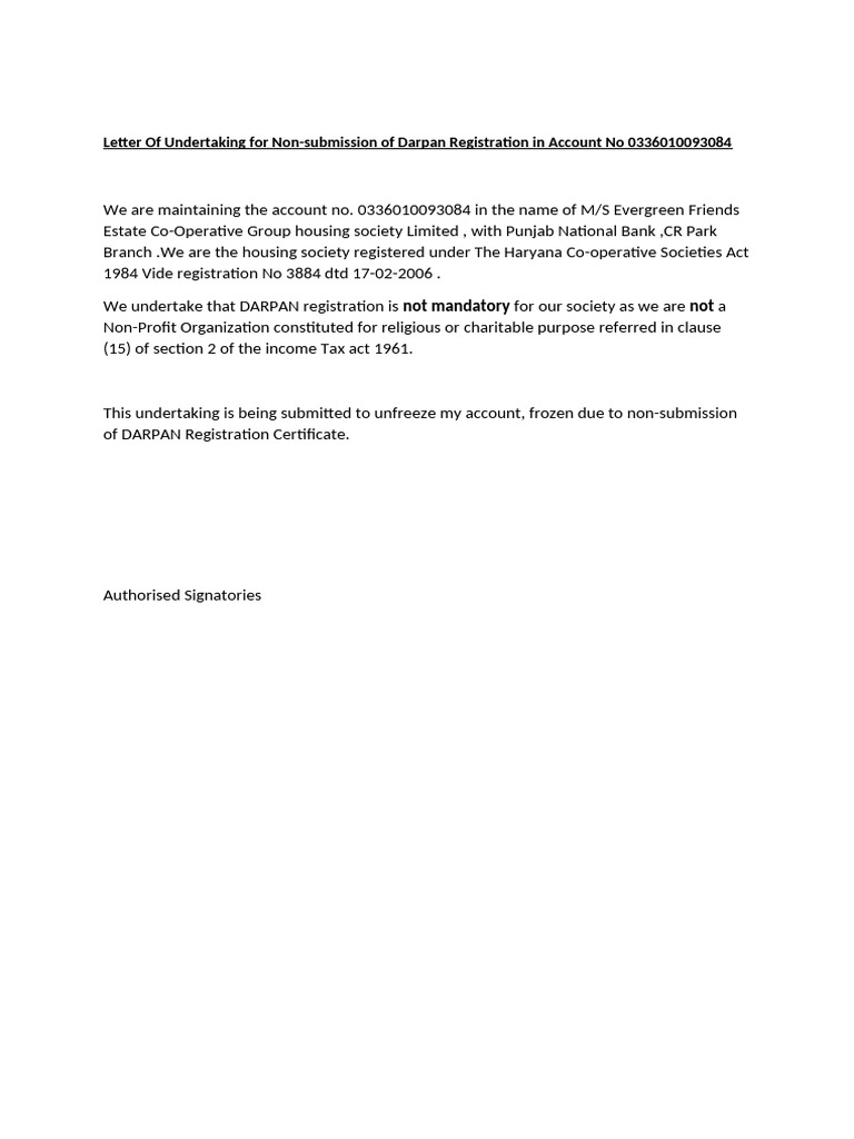 Format of Undertaking | PDF