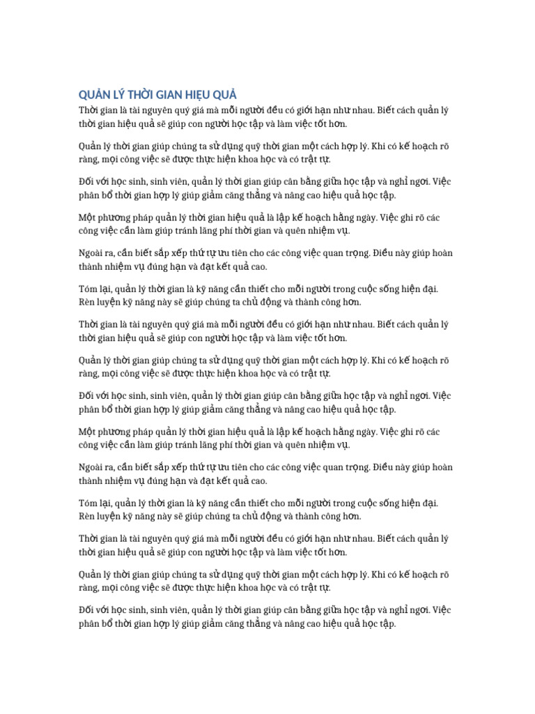 Tai Lieu 3 Quan Ly Thoi Gian | PDF