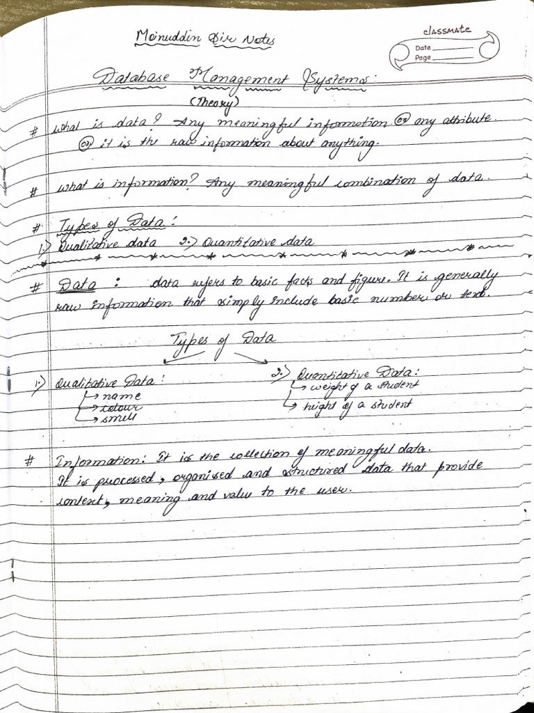 Dbms Class Notes | PDF