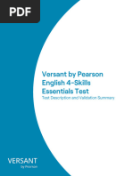 Versant 4 Skills Test Official Guide | PDF | English Language | Linguistics