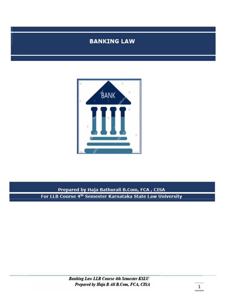 Banking Law | PDF | Reserve Bank Of India | Banks