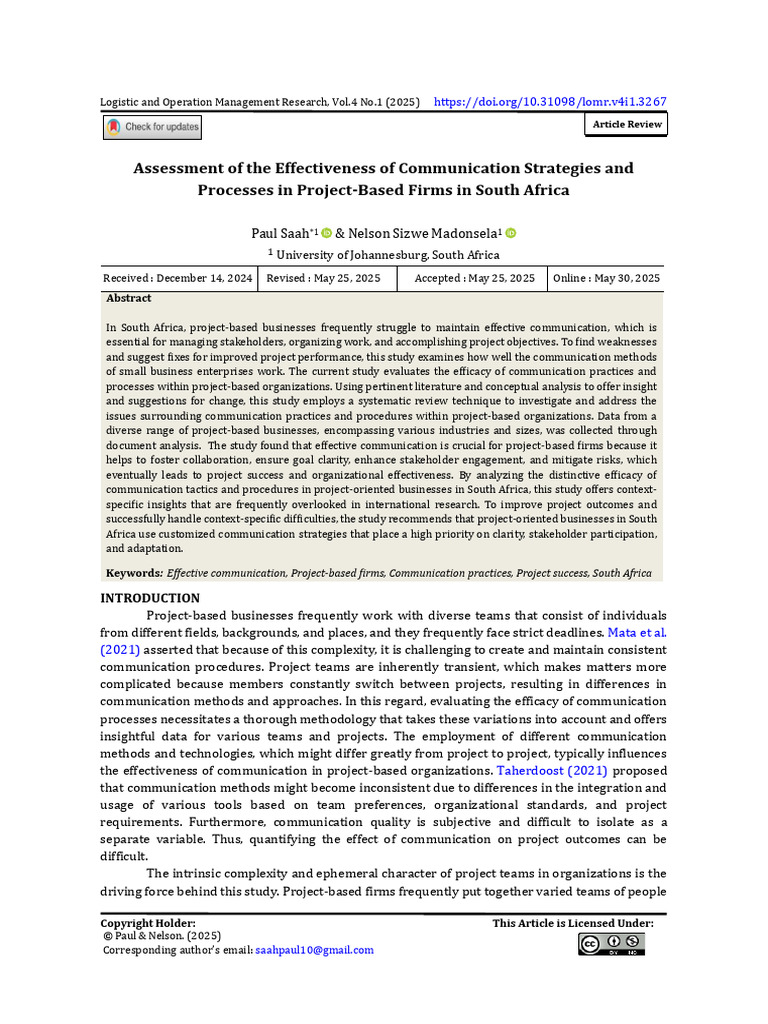 Assessment of The Effectiveness of Communication S | PDF | Systematic ...