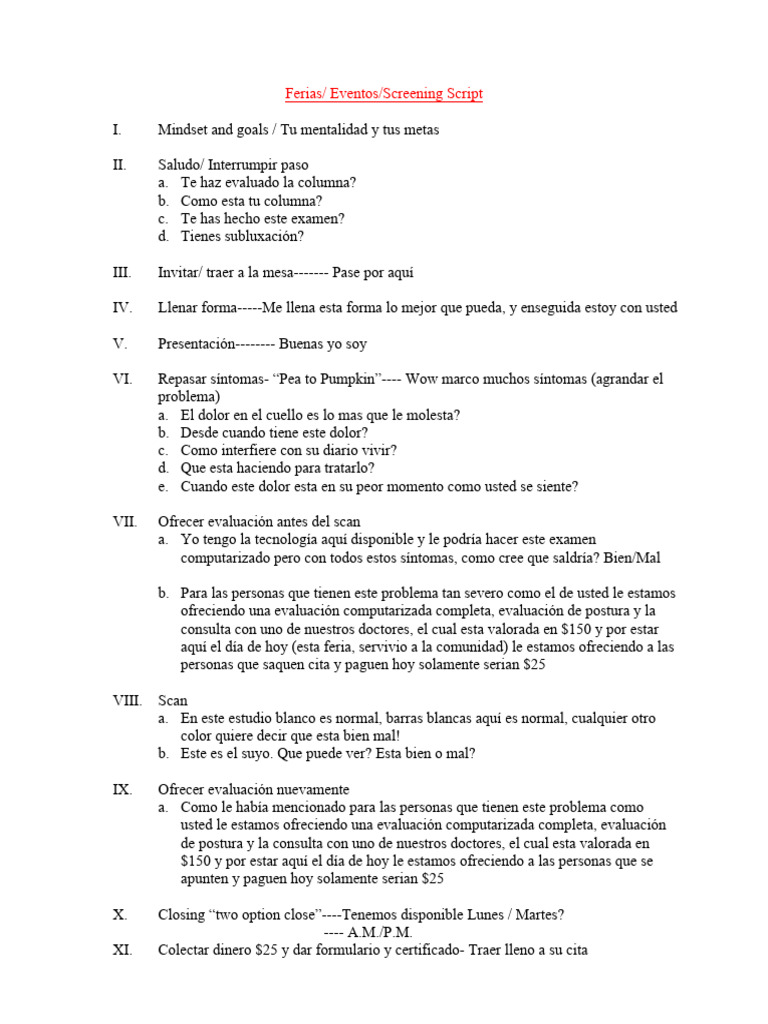 Screening Script | PDF