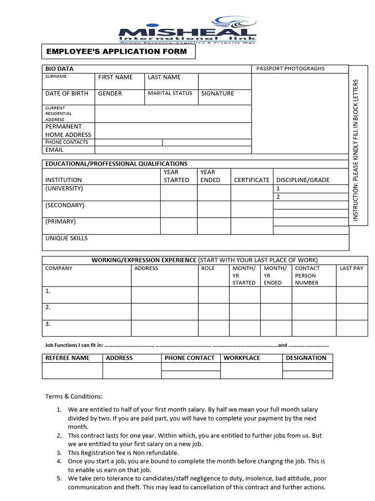 MISHEAL Intl Link Application FORM (New) | PDF | Identity Document