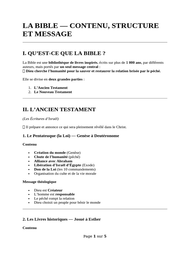 Presentation de LA BIBLE P | PDF | Jésus | Nouveau testament