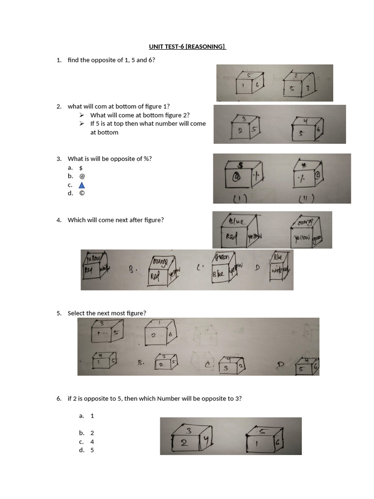 Unit Test-6 (Reasoning) | PDF | Chess | Chess Theory