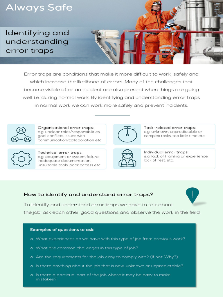 Onepager Identifying and Understanding Error Traps | PDF
