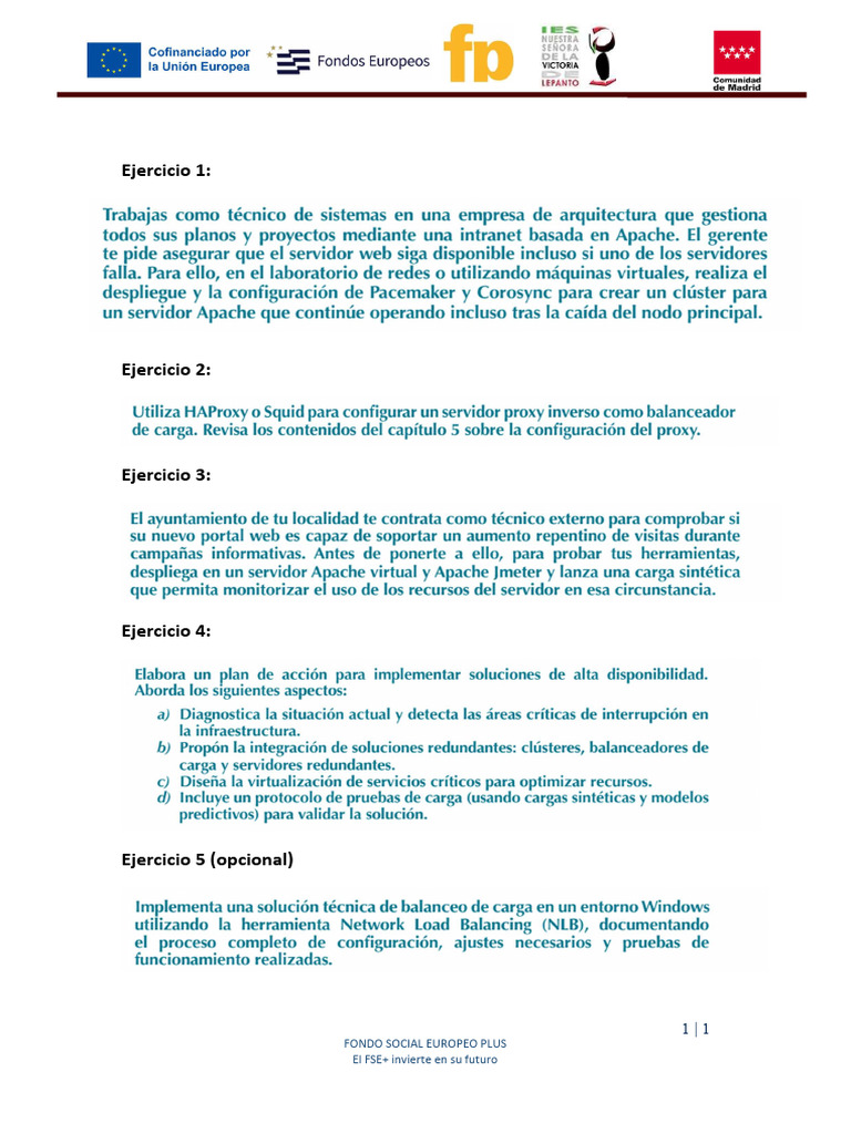 Práctica 6 - RA6 - Alta Disponibilidad | PDF