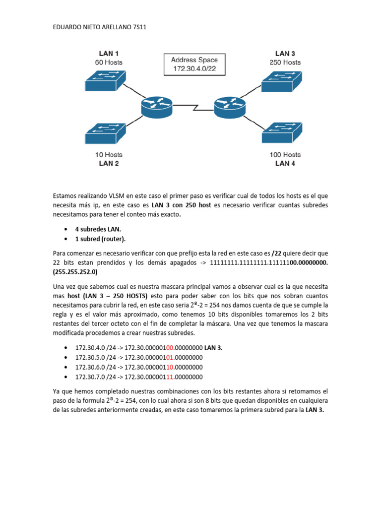 Redes VLSM | PDF | Protocolos de internet | Redes de computadoras