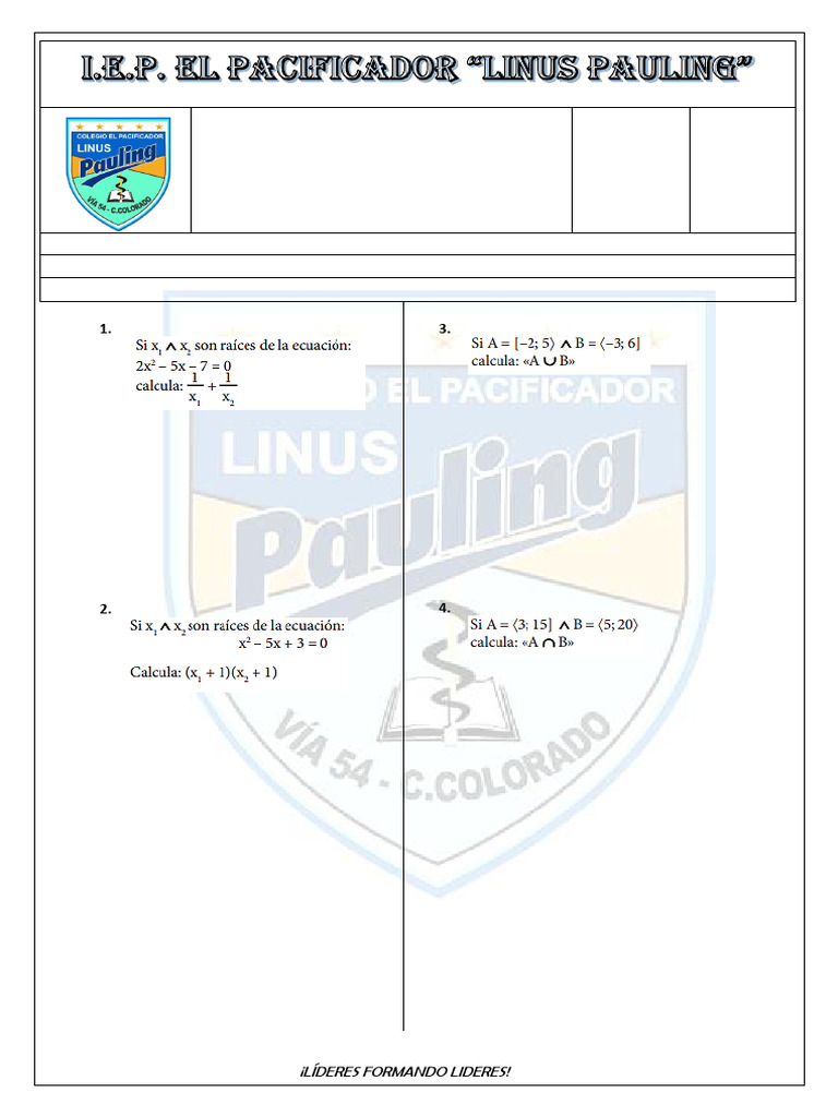 Practica Algebra 2do | PDF