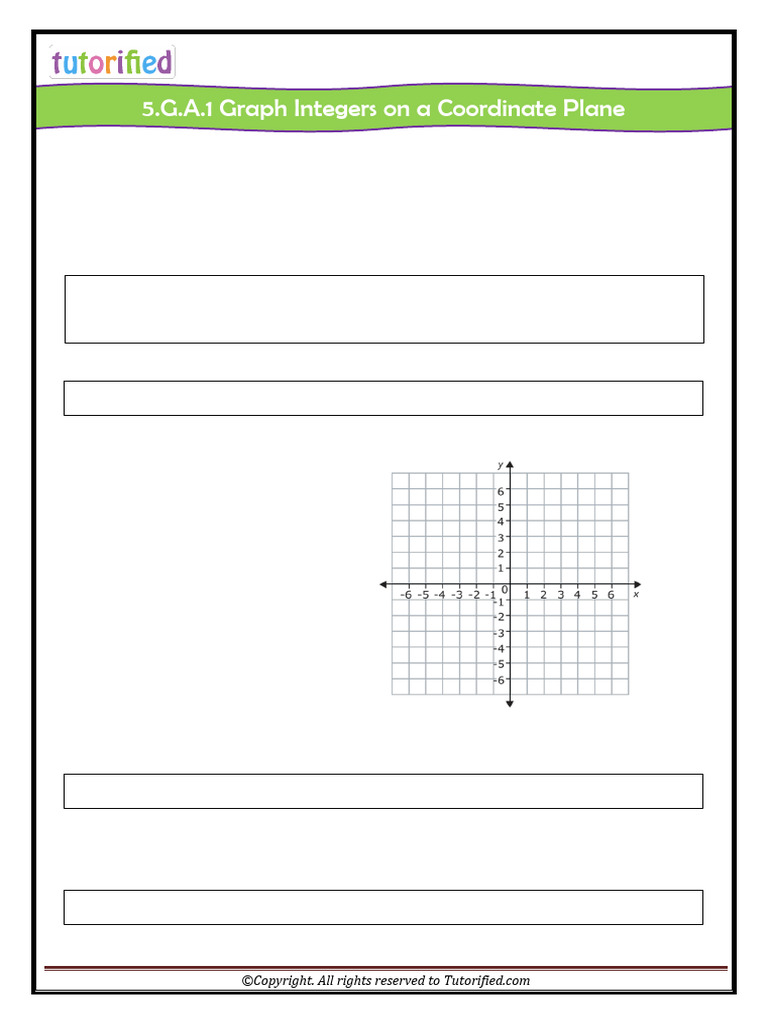 5.g.a.1 Graph Integers On A Coordinate Plane | PDF | Perpendicular ...
