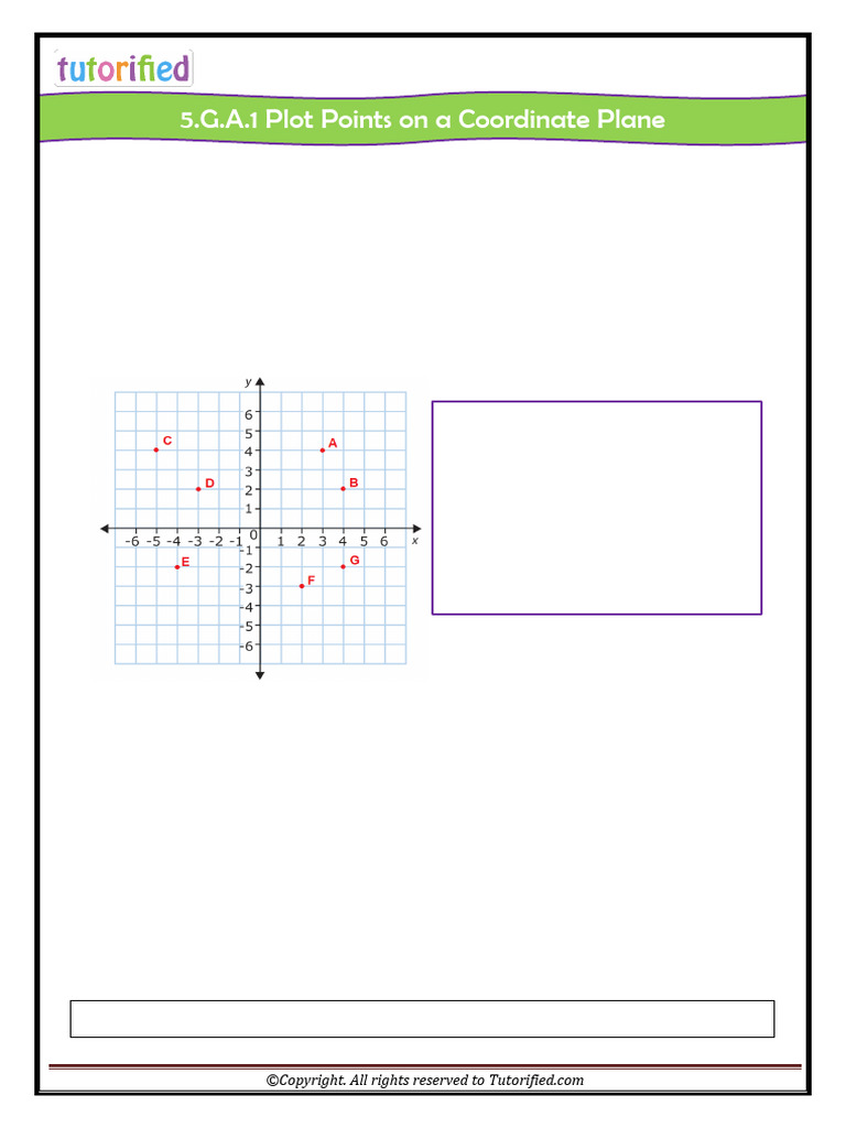 5.g.a.1 Plot Points On A Coordinate Plane | PDF | Numbers | Cartesian ...