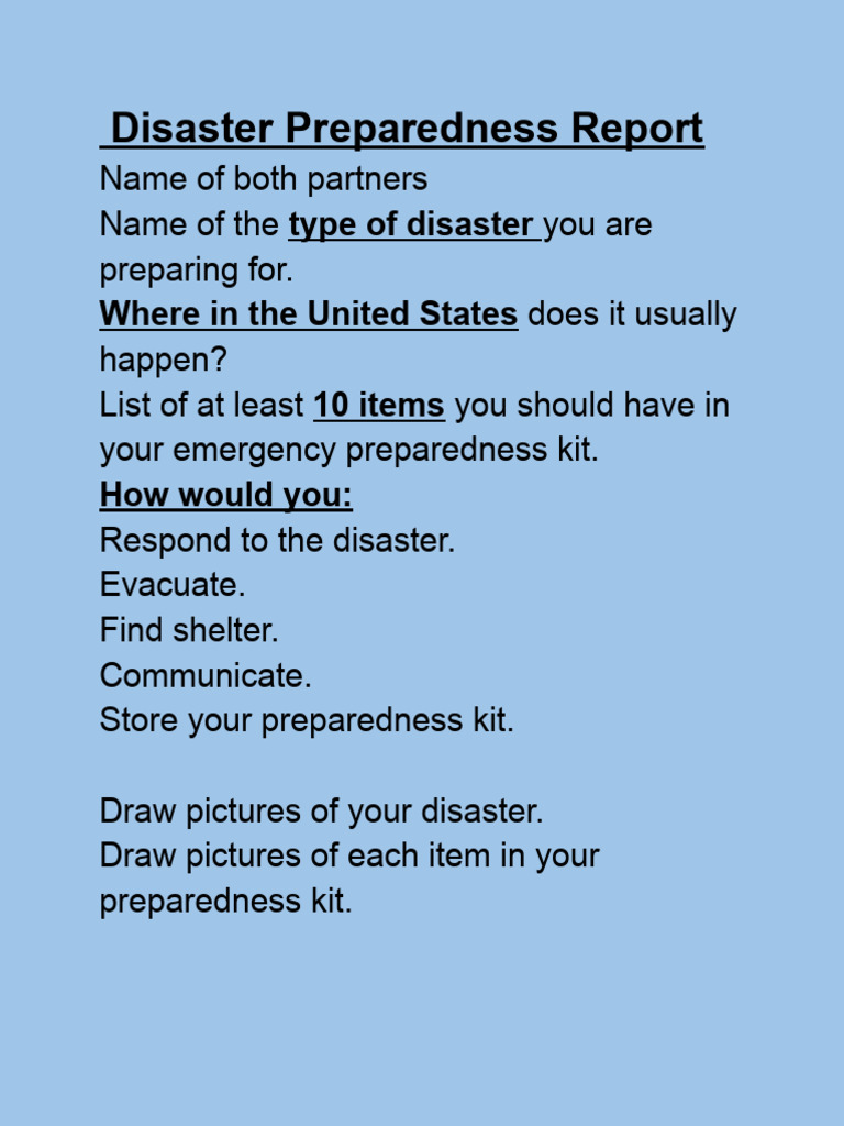 Disaster Preparedness Report | PDF