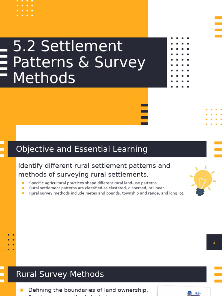 5.2 Settlement Patterns & Amp Survey Methods | PDF | Land Lot | Land ...