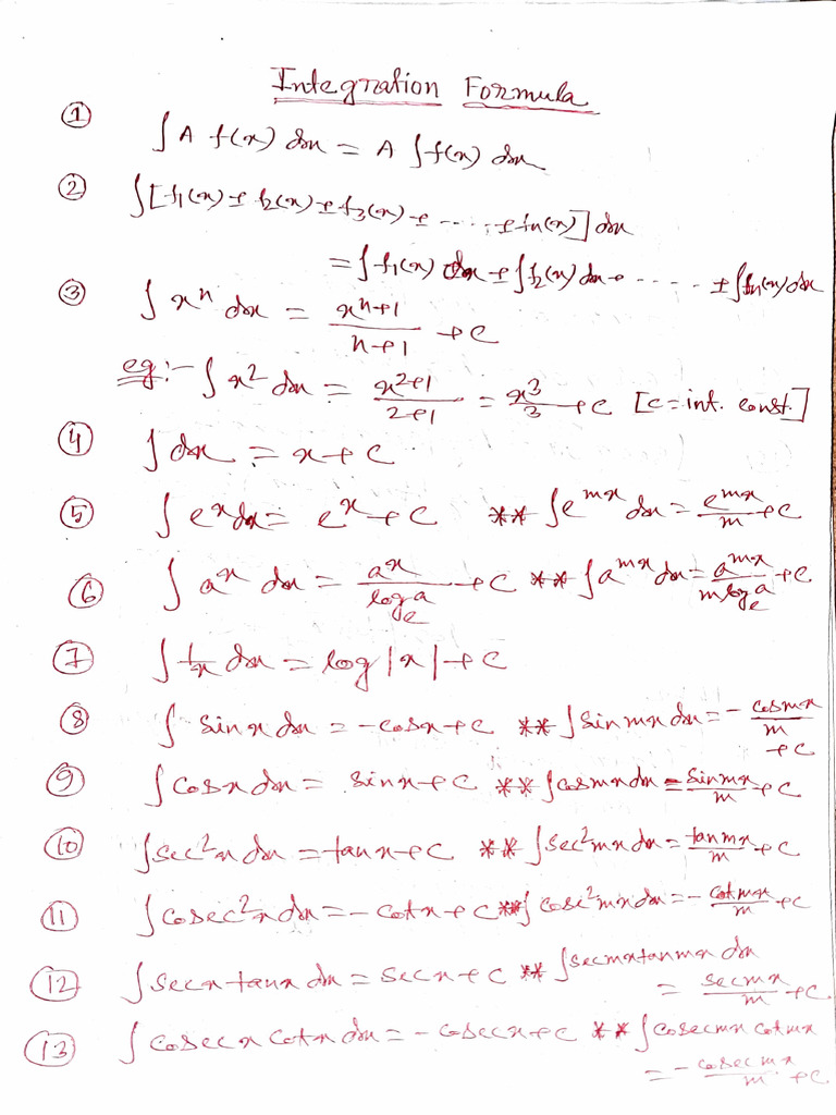 Integration Formula | PDF