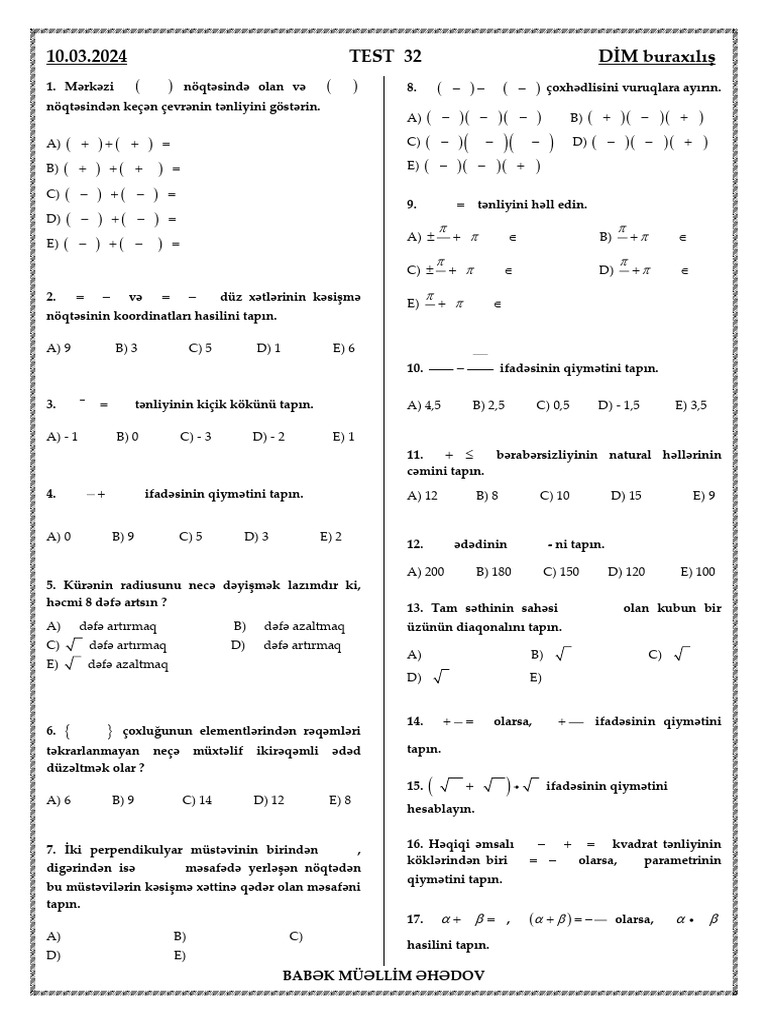 Test 32 | PDF