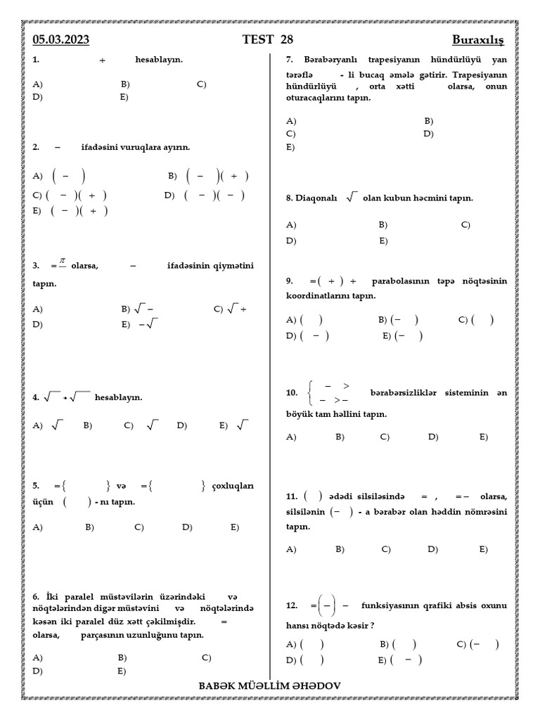 Test 28 | PDF