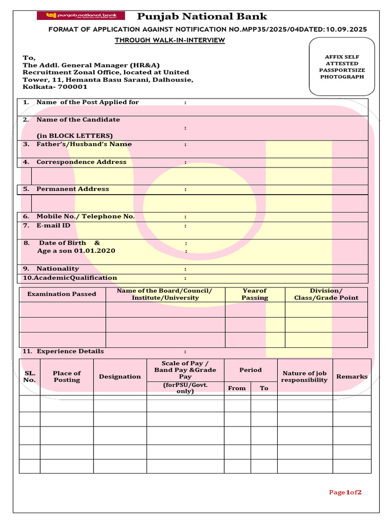 Application Form For SO (S&LP) - MPP-2025-2 | PDF