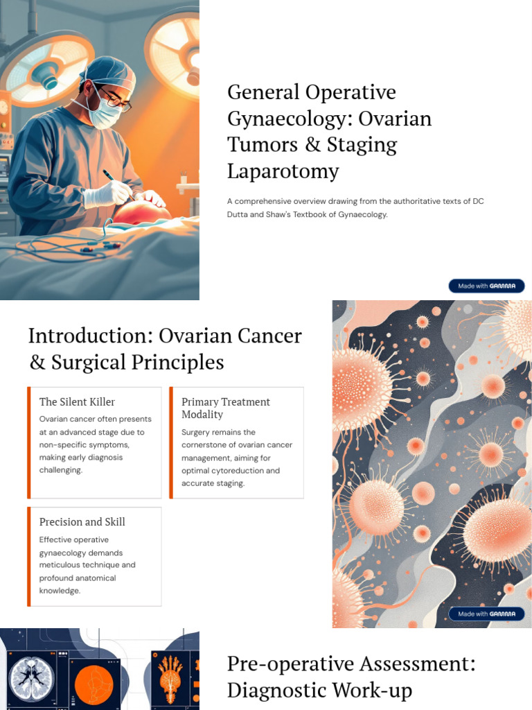 General Operative Gynaecology Ovarian Tumors and Staging Laparotomy ...