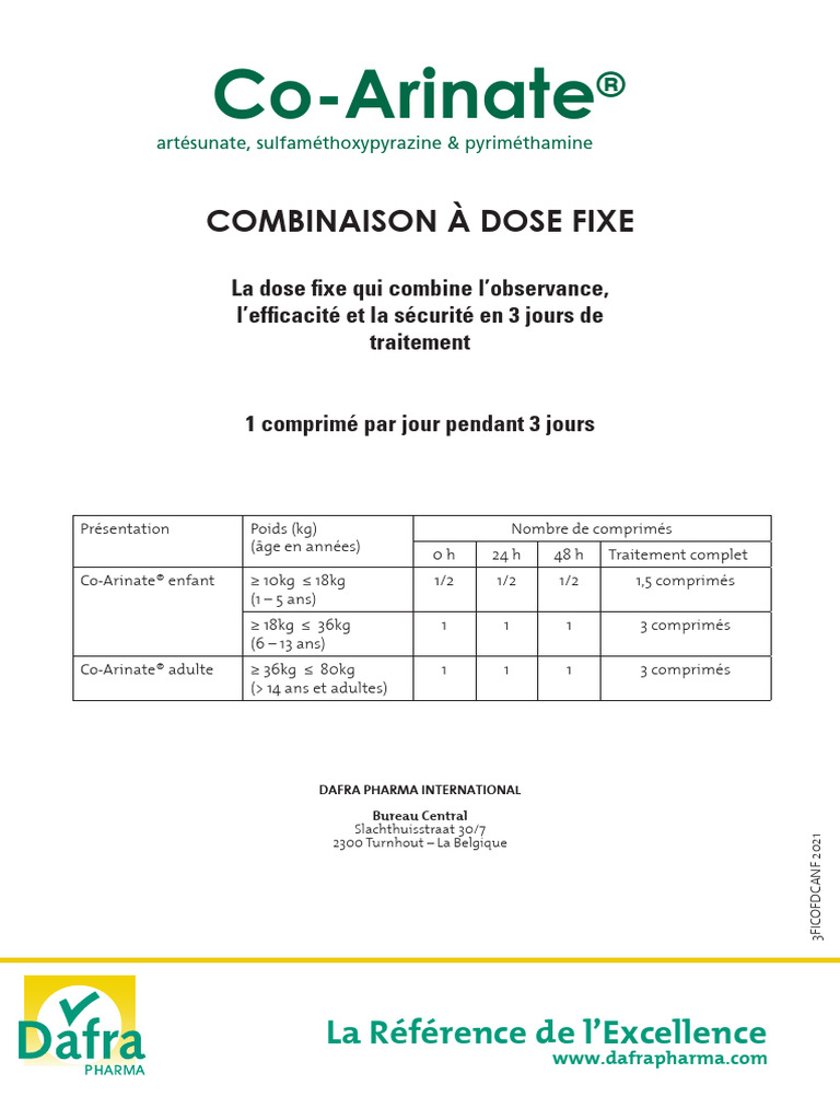 Co Arinate | PDF | Paludisme | Pharmacocinétique
