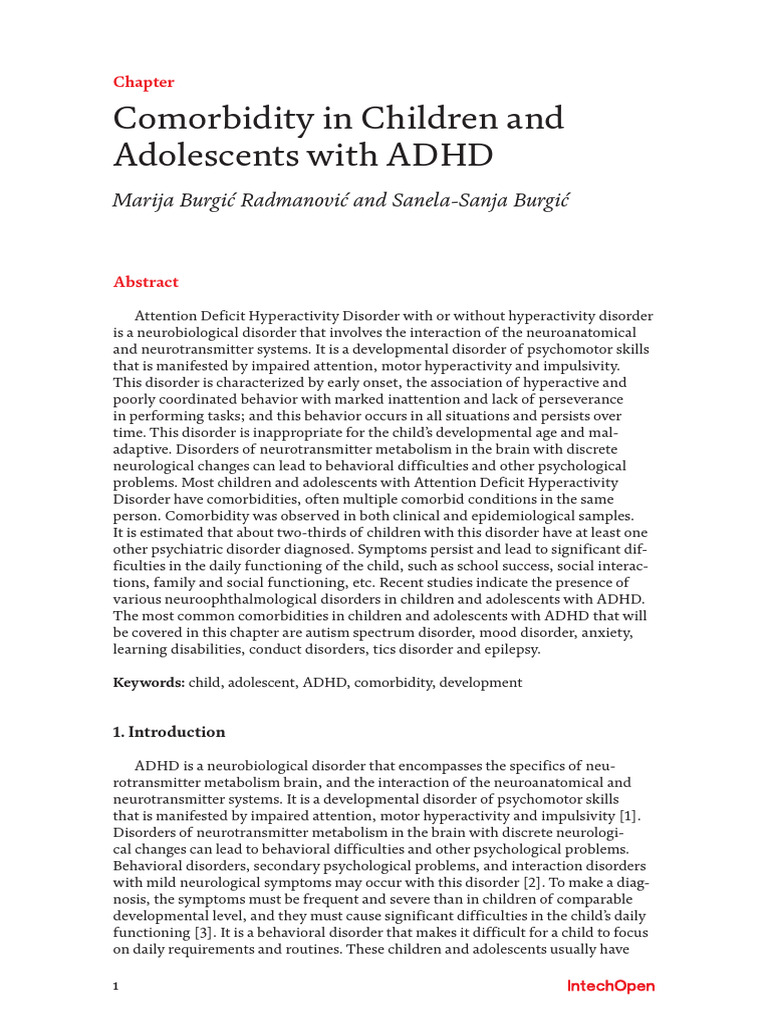 Comorbidity in Children and | PDF | Attention Deficit Hyperactivity ...